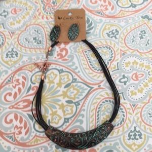 Patina Necklace and Earring Set